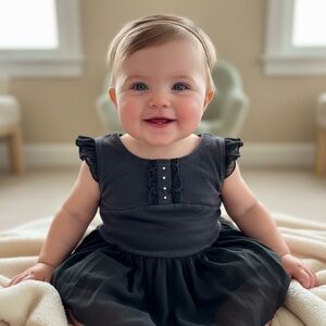 Danskin Black with ruffled sleeves dress